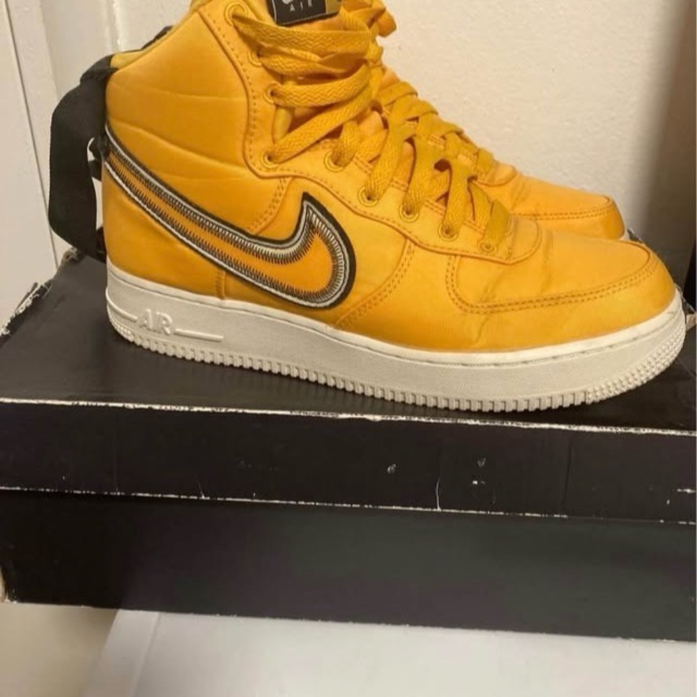 Nike Mustard High-Tops with Black Swoosh